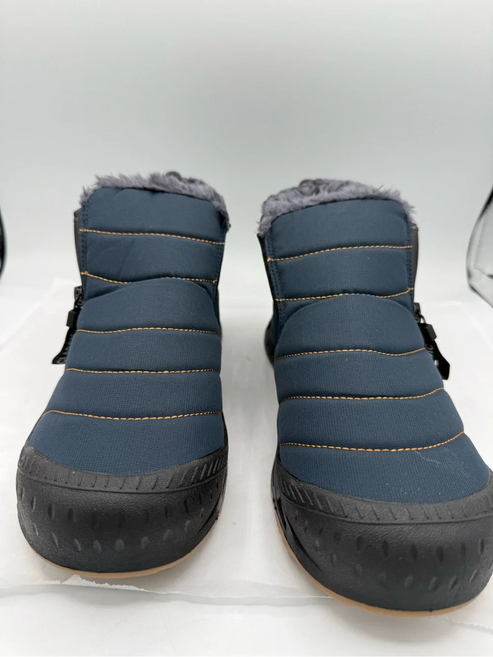 Moving Steps Zermatt Women's Navy Quilted Faux-Fur Ankle Booties New
